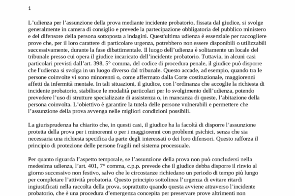 Il Ruolo Cruciale dell’Incidente Probatorio nel Processo Legale