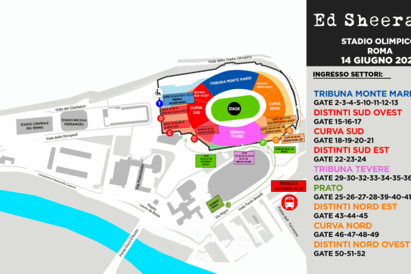 Il Concerto di Ed Sheeran allo Stadio Olimpico di Roma